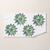 Moderne, freundlich-grüne Sukkulente Pflanze auf W Badhandtuch Set (Handtuch)