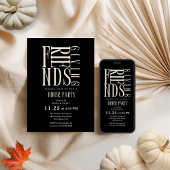 Moderne Freundlichkeit, elegantes Weiß und Schwarz Einladung