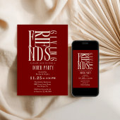 Moderne Freundschaften mit elegantem Rot Einladung