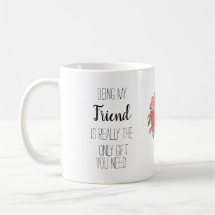 Moderne, freunschaftliche Typografie blumenlustige Kaffeetasse