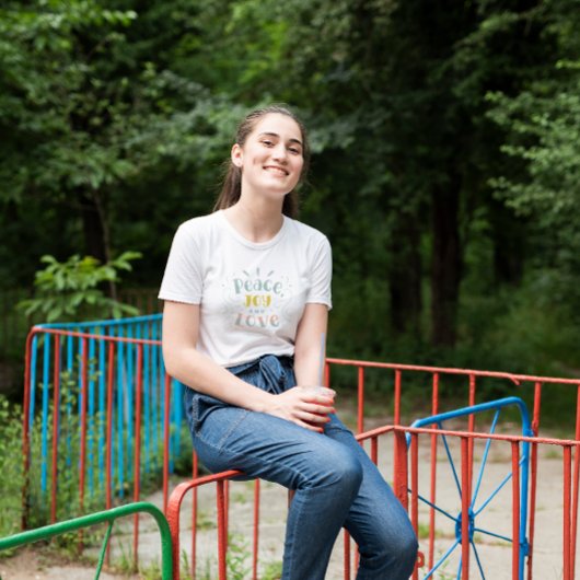 Moderne Friedensfreude und Liebe Typografie T - Sh T-Shirt