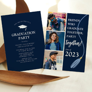 Moderne "Friends" Graduiertenparty FotoCollage Einladung