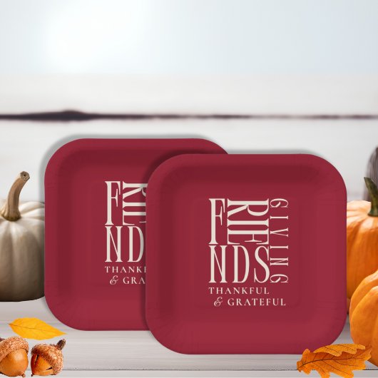Moderne Friendsgiving-Dinner Pappteller