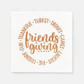 Moderne Friendsgiving-Papierservietten Serviette (Vorderseite)