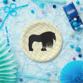 Moderne Friesian Horse Illustrated Pappteller (Party)