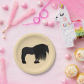 Moderne Friesian Horse Illustration Beige Pappteller (Party)