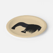 Moderne Friesian Horse Illustration Beige Pappteller (Schrägansicht)