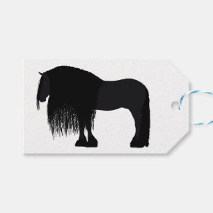 Moderne Friesian Horse Illustration Geschenkanhänger