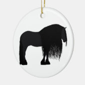 Moderne Friesian Horse Illustration Keramik Ornament (Links)