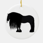 Moderne Friesian Horse Illustration Keramik Ornament (Hinten)