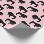 Moderne Friesian Horse Illustration Pink Geschenkpapier (Ecke)