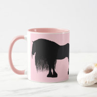 Moderne Friesian Horse Illustration Pink