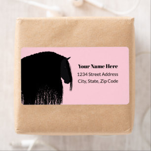 Moderne Friesian Horse Pink Address Return