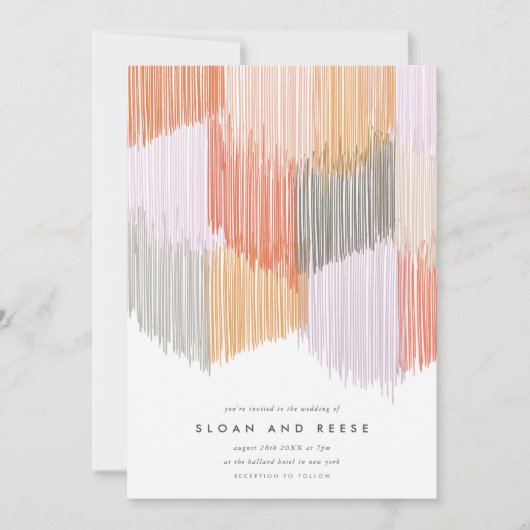 Moderne Fringe Hochzeitseinladung Save The Date (Vorderseite)