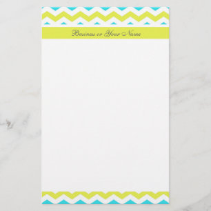 Moderne, frische Limone und aquablau Zickzack Zick Briefpapier