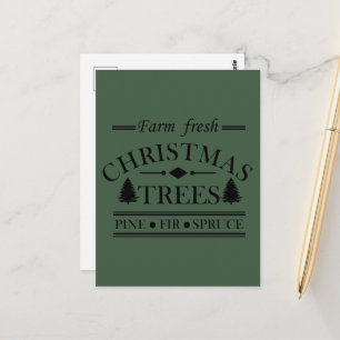 Moderne frische Weihnachts-Kiefern Postkarte