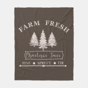 Moderne frische Weihnachtstannen im Landhausstil Fleecedecke