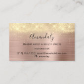 Moderne Friseur Coiffeur Schere Gold Rose Visitenkarte (Rückseite)