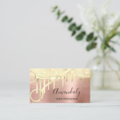 Moderne Friseur Coiffeur Schere Gold Rose Visitenkarte (Stehend Vorderseite)