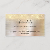 Moderne Friseur Coiffeur Schere Rose Gold Visitenkarte (Rückseite)