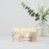 Moderne Friseur Coiffeur Schere Rose Gold Visitenkarte (Stehend Vorderseite)