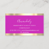 Moderne Friseur Coiffeur Schere Tropfen Pink Visitenkarte (Rückseite)