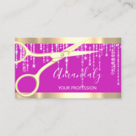 Moderne Friseur Coiffeur Schere Tropfen Pink Visitenkarte