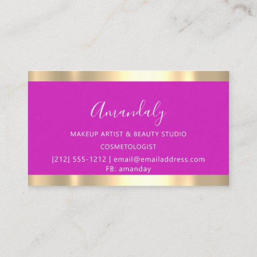 Moderne Friseur Coiffeur Schere Tropfen Pink Visitenkarte (Rückseite)