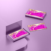 Moderne Friseur Coiffeur Schere Tropfen Pink Visitenkarte