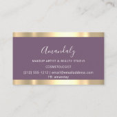 Moderne Friseur Coiffeur Schere Violet Gold Visitenkarte (Rückseite)