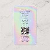 Moderne Friseur-Hair-Stylist Holografisch Visitenkarte (Rückseite)