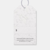 Moderne Friseur-Logos Grau-Marmor-Preisschilder Geschenkanhänger (Rückseite)