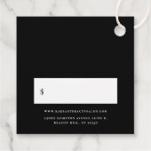 Moderne Friseur-Logos Schwarze Preisschilder Geschenkanhänger (Rückseite)