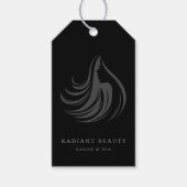 Moderne Friseur-Logos Schwarze Preisschilder Geschenkanhänger (Vorderseite)