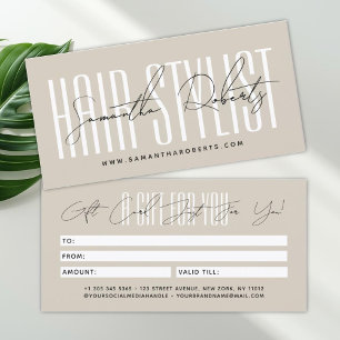 Moderne Friseur-Schrift-Typografie-Geschenkkarte