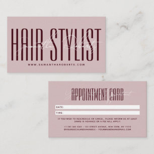 Moderne Friseur-Schrift-Typografie pink rot Terminkarte
