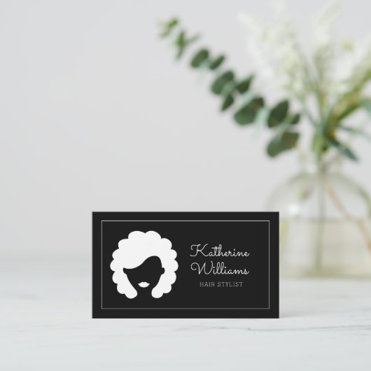 Moderne Friseurin Visitenkarte (Stehend Vorderseite)