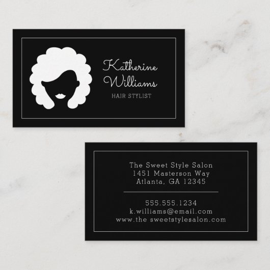Moderne Friseurin Visitenkarte (Vorne/Hinten)