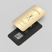 Moderne Friseursalon Barbershop Black Gold Scheren Visitenkarte