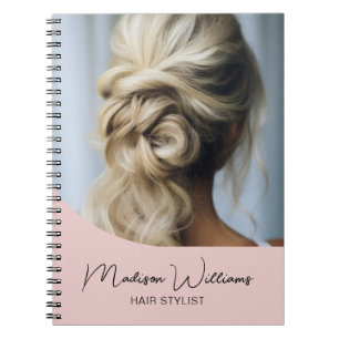 Moderne Friseursalon-Individualfoto-Schrift Rosa Notizblock
