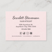 Moderne Friseursalon Pink Blush Business QR Card Visitenkarte (Vorderseite)