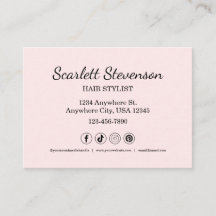 Moderne Friseursalon Pink Blush Business QR Card