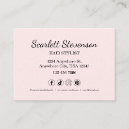 Moderne Friseursalon Pink Blush Business QR Card Visitenkarte