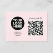 Moderne Friseursalon Pink Blush Business QR Card Visitenkarte (Rückseite)