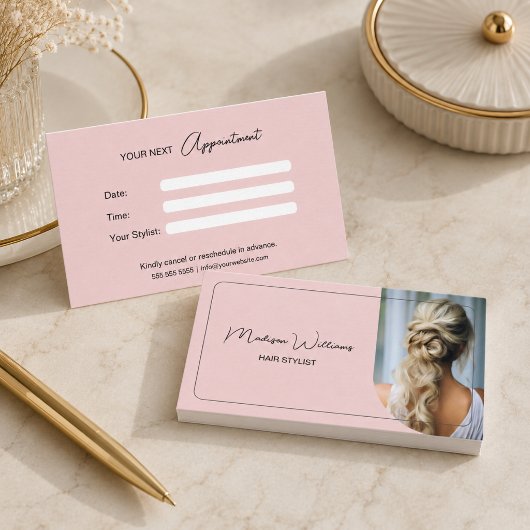 Moderne Friseursalons Pink Terminkarte