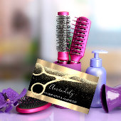 Moderne Friseurschere Coiffeur Confetti Gold Visitenkarte