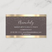 Moderne Friseurschere Gold Confetti Skinny Visitenkarte (Rückseite)