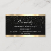 Moderne Friseurschere Lila Glitzer Schwarz Visitenkarte (Rückseite)