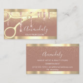 Moderne Friseurschere Rose Gold Confetti Visitenkarte (Vorne/Hinten)