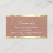 Moderne Friseurschere Rose Gold Confetti Visitenkarte (Rückseite)